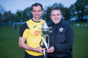 Dougie Gair and Gary Jardine with the cup